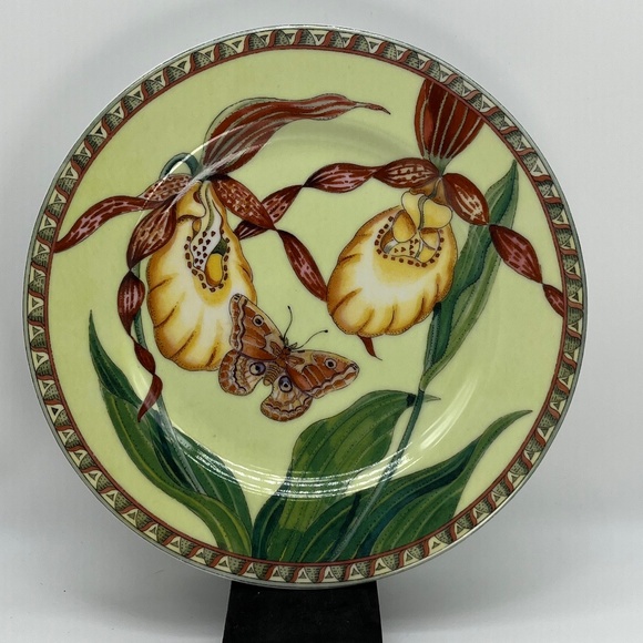SIDDHIA HUTCHINSON Orchid Decorative Plate.  Andrea by Sadek. - Picture 1 of 7